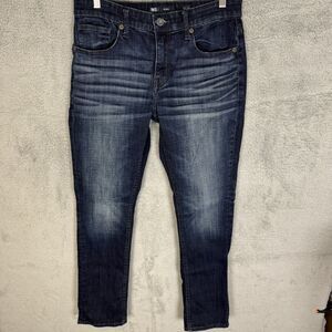 BKE Jeans Mens‎ 31x29 Blue Elliott Taper Stretch Whiskered Denim